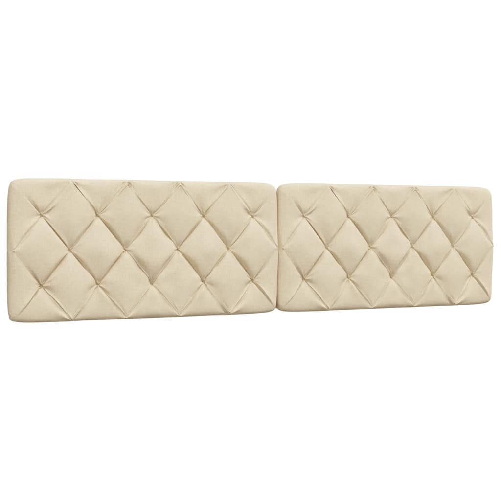 Bettgestell ohne Matratze Creme 200x200 cm Stoff