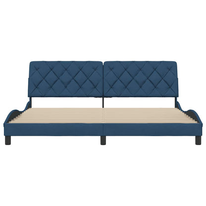 Bettgestell ohne Matratze Blau 200x200 cm Stoff