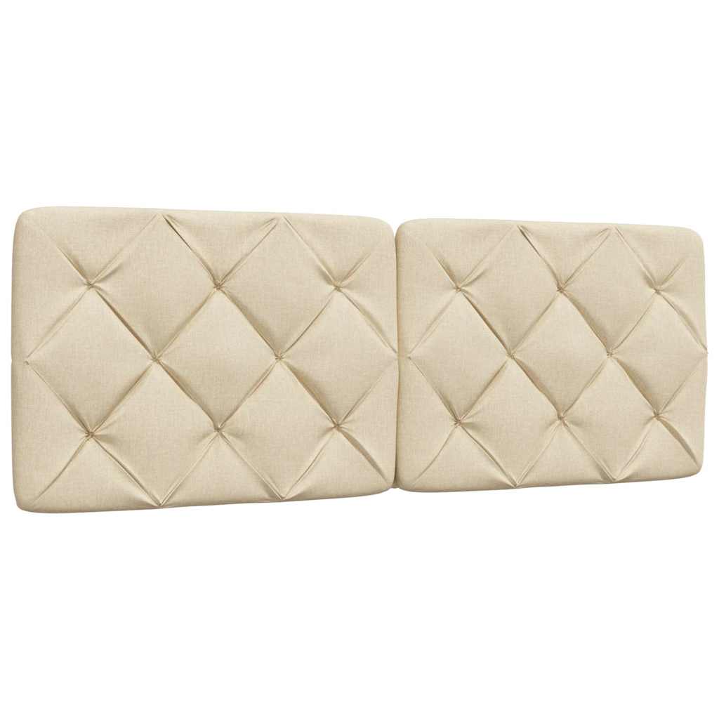 Bettgestell mit LED ohne Matratze Creme 140x190 cm Stoff