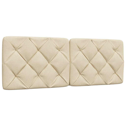 Bettgestell mit LED ohne Matratze Creme 140x190 cm Stoff