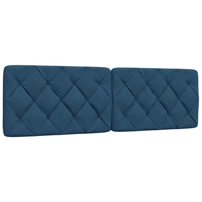 Bettgestell mit LED ohne Matratze Blau 160x200 cm Stoff