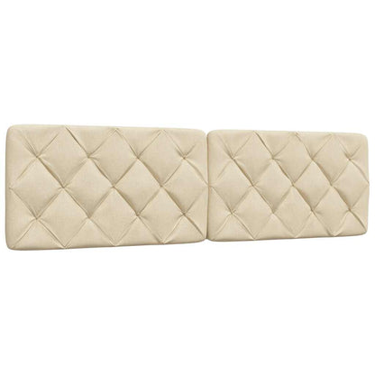 Bettgestell mit LED ohne Matratze Creme 180x200 cm Stoff