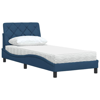 Bett mit Matratze Blau 80x200 cm Stoff