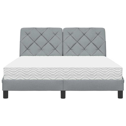 Bett mit Matratze Hellgrau 120x200 cm Stoff