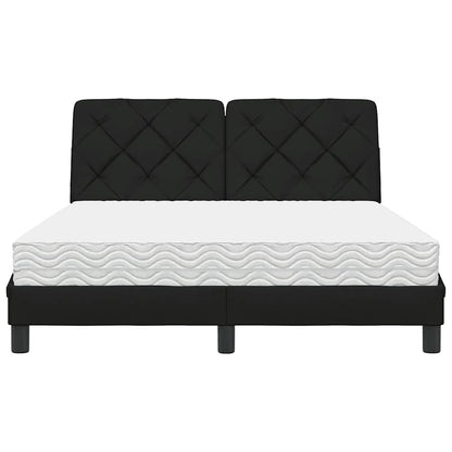 Bett mit Matratze Schwarz 120x200 cm Stoff