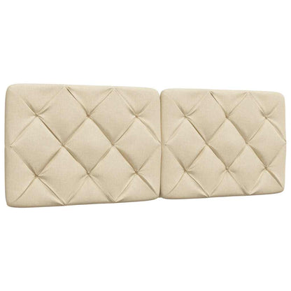 Bett mit Matratze Creme 140x190 cm Stoff