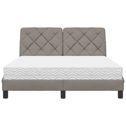 Bett mit Matratze Taupe 140x200 cm Stoff