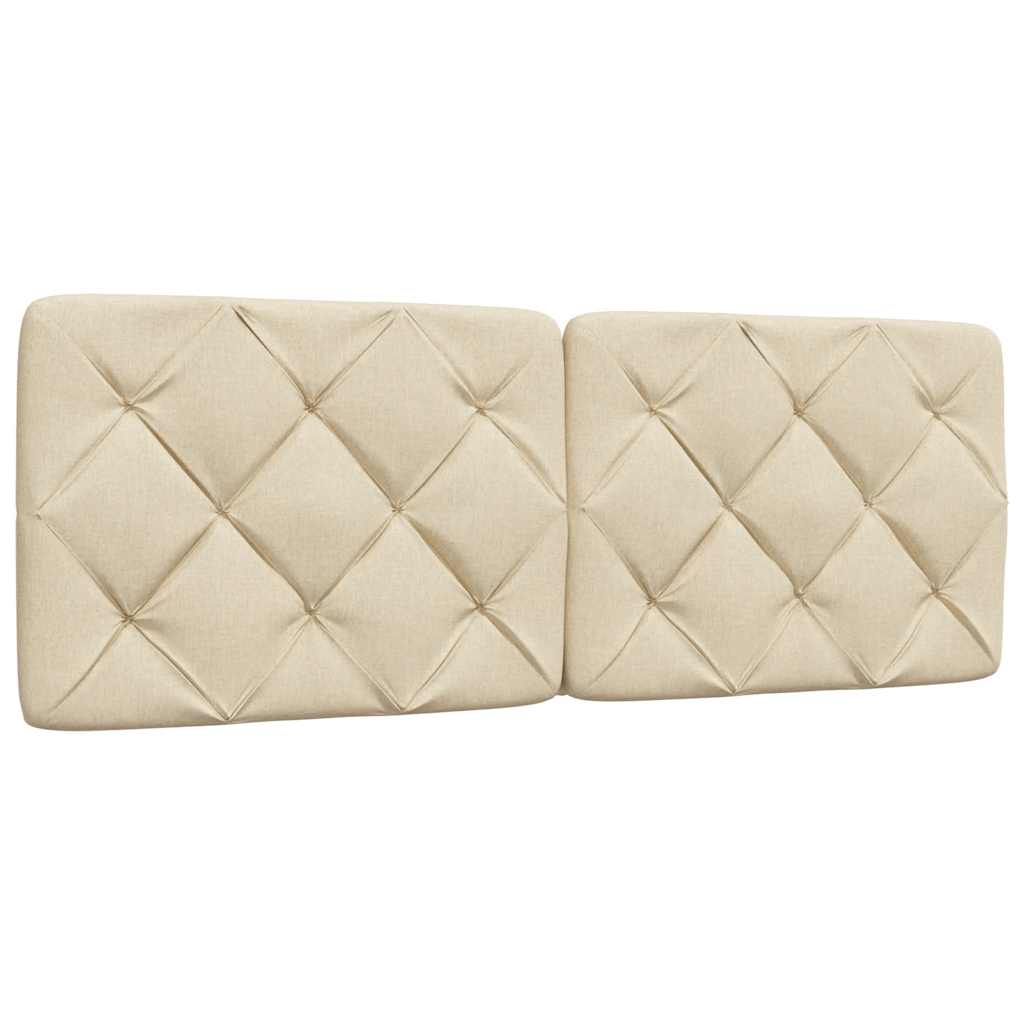 Bett mit Matratze Creme 140x200 cm Stoff