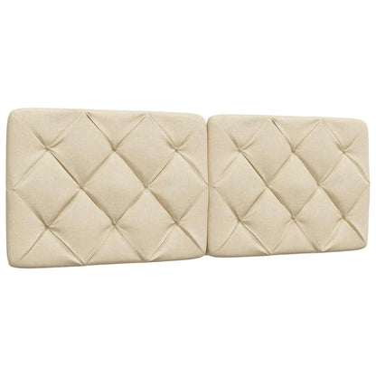 Bett mit Matratze Creme 140x200 cm Stoff