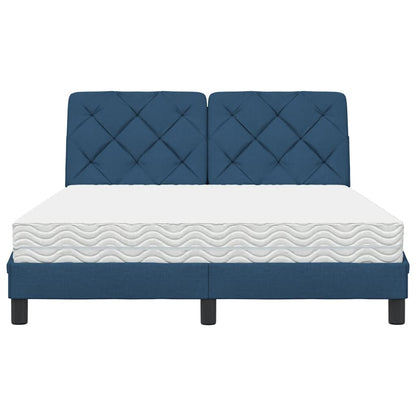 Bett mit Matratze Blau 140x200 cm Stoff