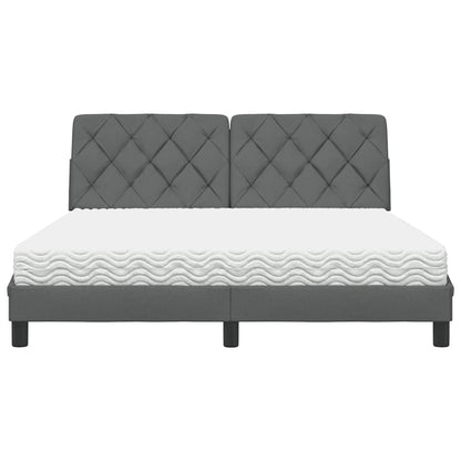 Bett mit Matratze Dunkelgrau 160x200 cm Stoff