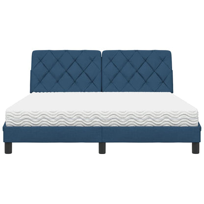 Bett mit Matratze Blau 160x200 cm Stoff