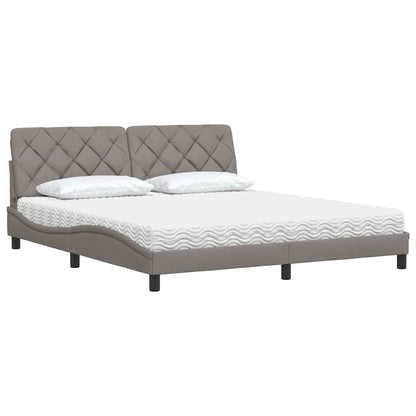 Bett mit Matratze Taupe 180x200 cm Stoff