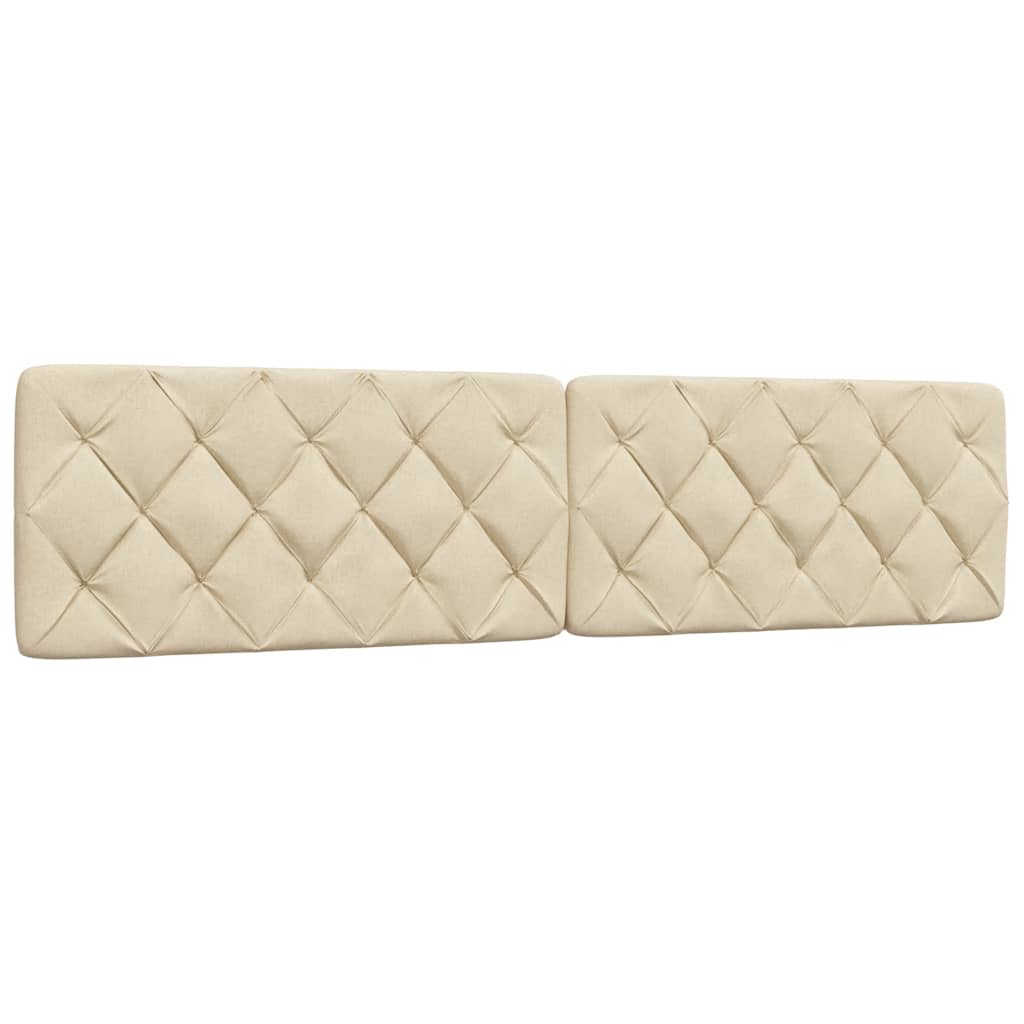 Bett mit Matratze Creme 200x200 cm Stoff