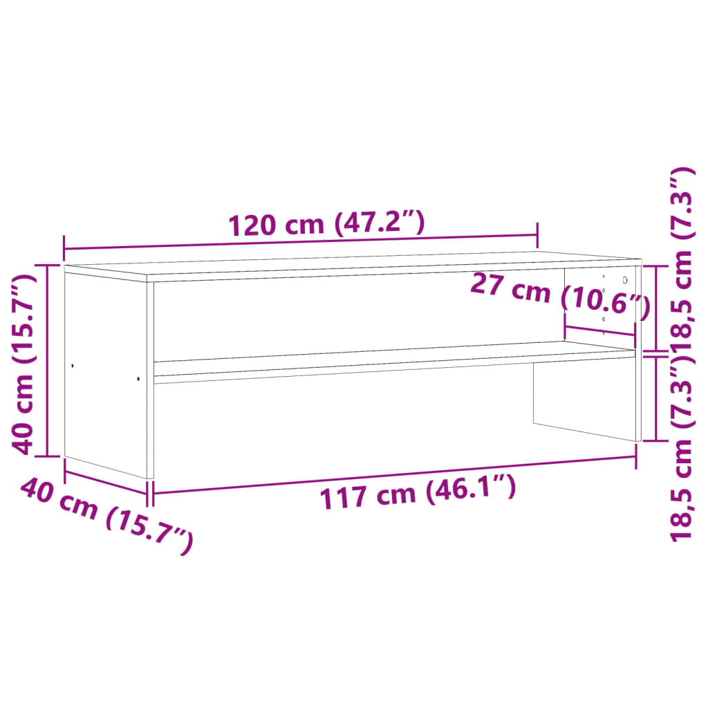 TV-Schrank Braun Artisan-Eiche 120x40x40 cm Holzwerkstoff