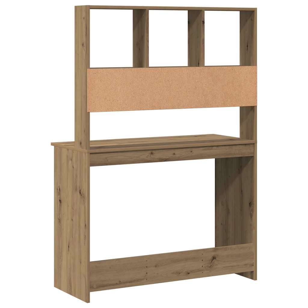 Schreibtisch mit Regal Artisan-Eiche 102x45x148cm Holzwerkstoff