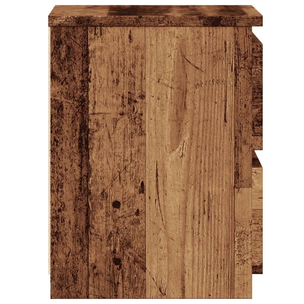 Sengebord gammelt træ look 30×30×40 cm træmateriale