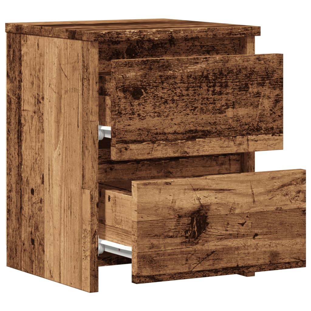 Sengebord gammelt træ look 30×30×40 cm træmateriale