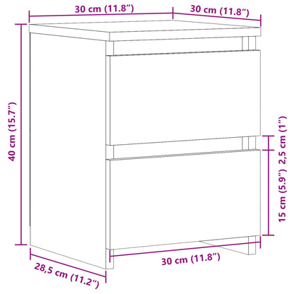 Sengebord gammelt træ look 30×30×40 cm træmateriale
