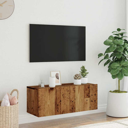 TV-vægskab gammelt trælook 80x30x30 cm træmateriale