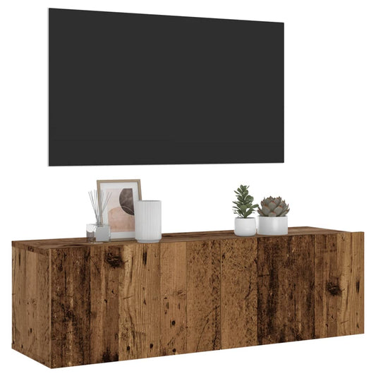 Tv-vægskab gammelt trælook 100x30x30 cm træmateriale