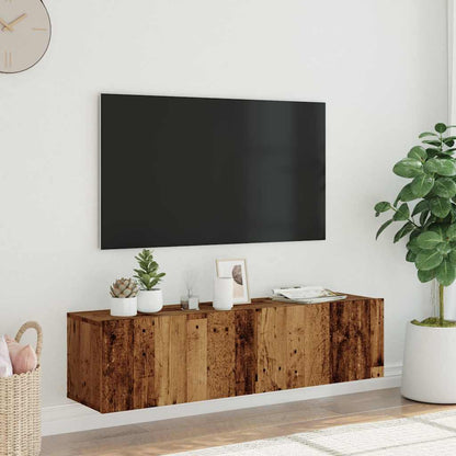 Tv-vægskab gammelt trælook 120x30x30 cm træmateriale