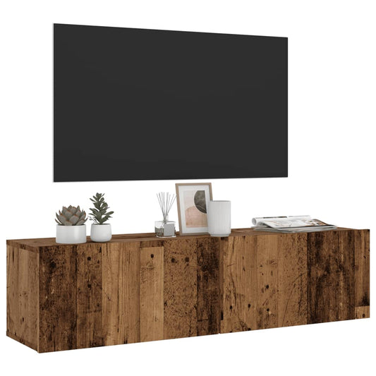 Tv-vægskab gammelt trælook 120x30x30 cm træmateriale