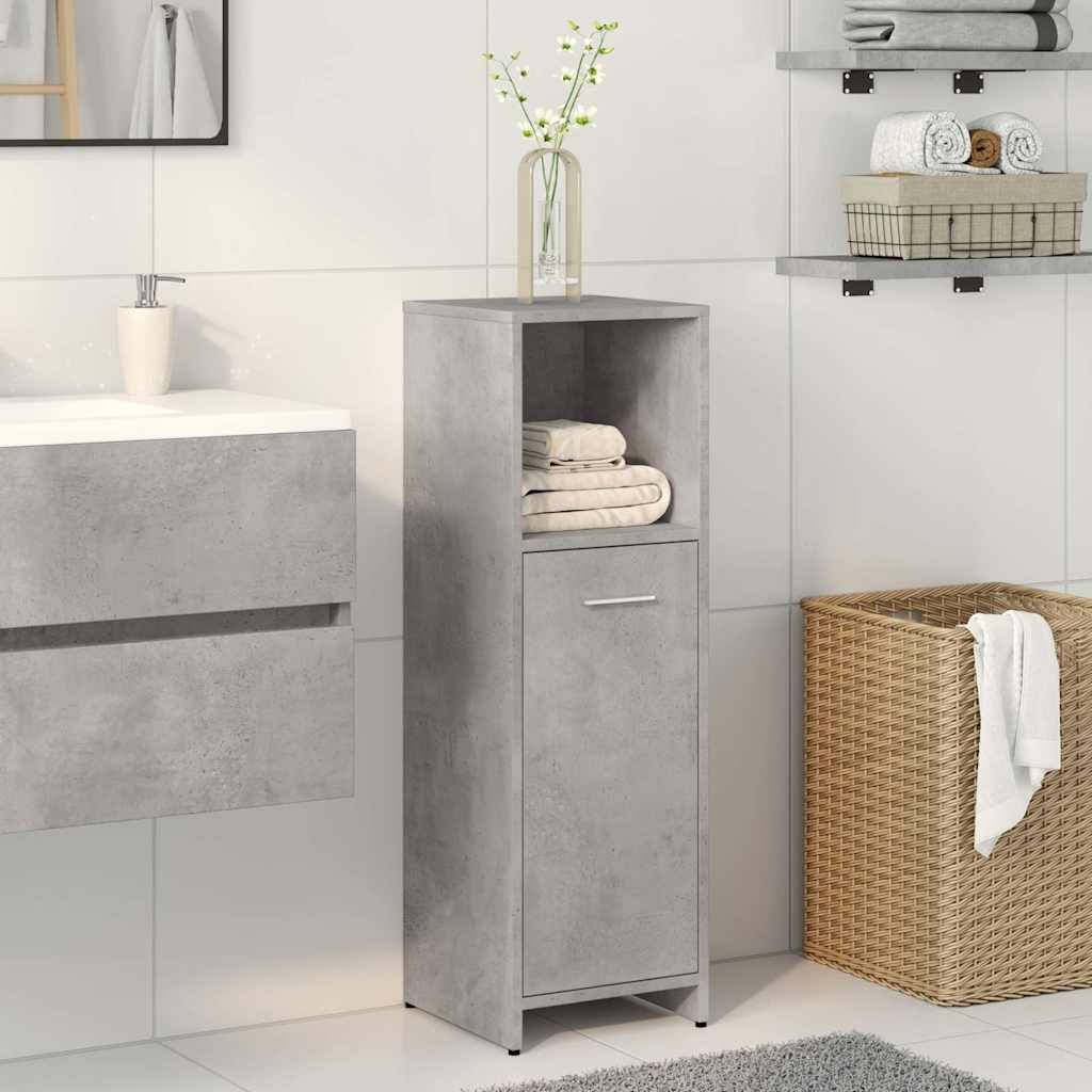 Badeværelsesskab Beton Grå 30x30x95 cm Træ Materiale