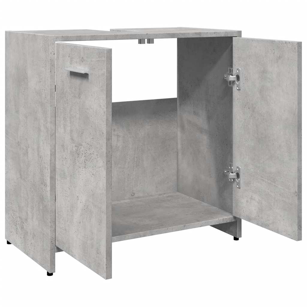 Håndvask underskab betongrå 60x33x60 cm træmateriale