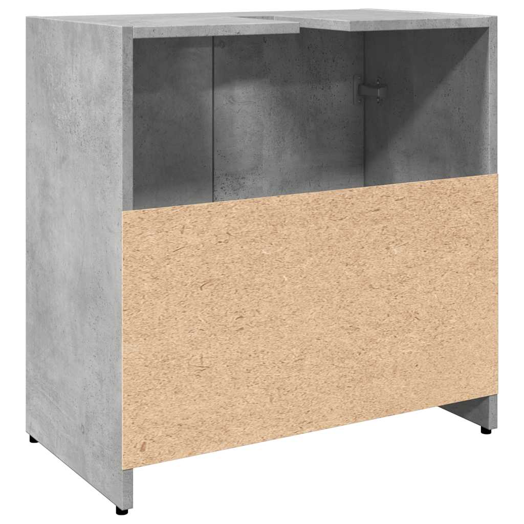 Håndvask underskab betongrå 60x33x60 cm træmateriale