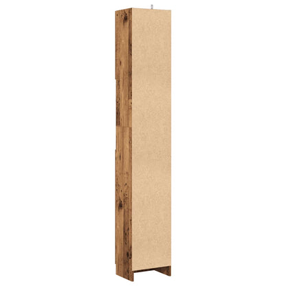 Badschrank Altholz-Optik 32x25,5x190 cm Holzwerkstoff