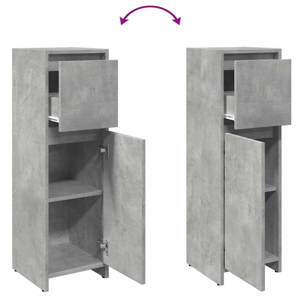 Badeværelsesskab Beton Grå 30x30x95 cm Træ Materiale