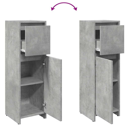 Badeværelsesskab Beton Grå 30x30x95 cm Træ Materiale
