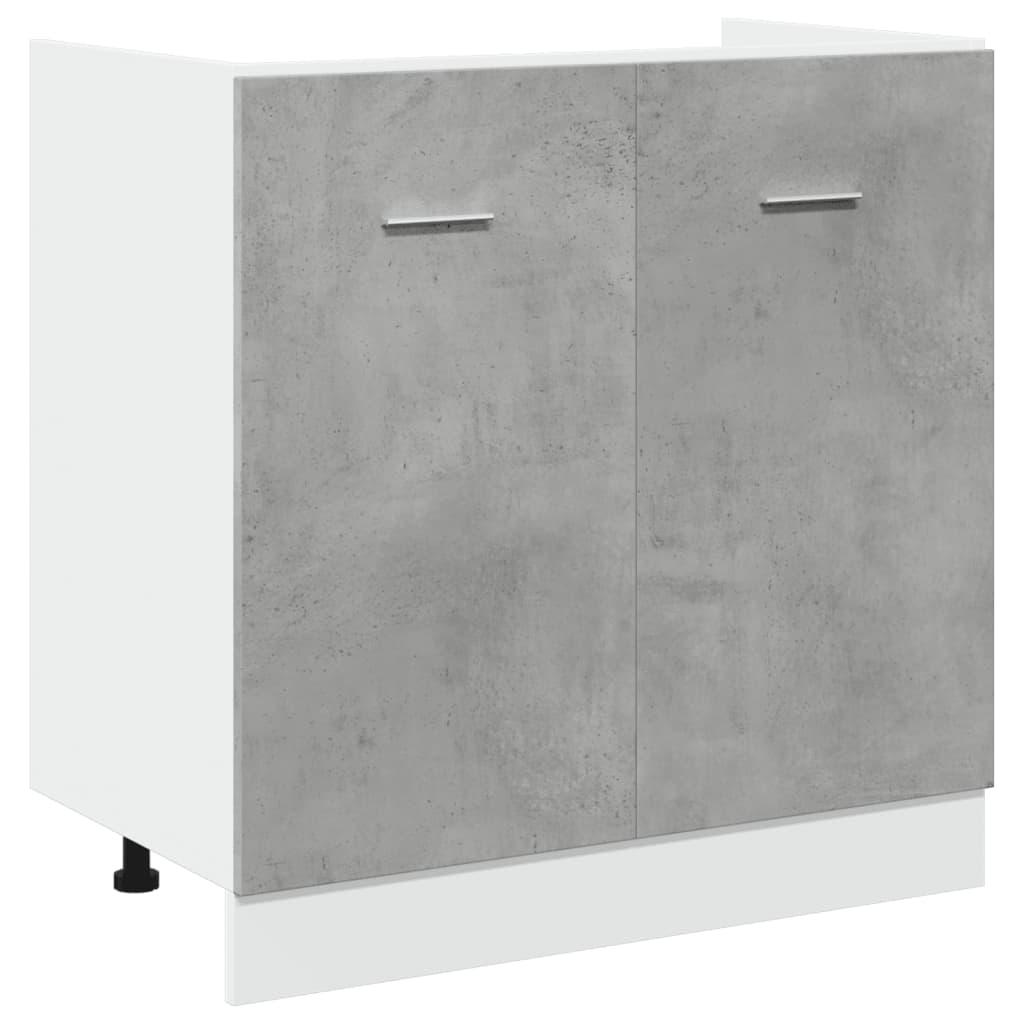Spülenunterschrank Lyon Betongrau 80x46x81,5 cm Holzwerkstoff
