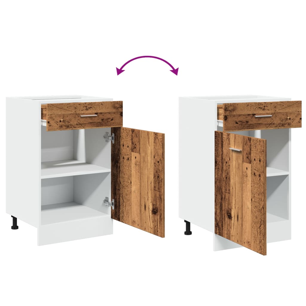 Schubunterschrank Lyon Altholz-Optik 50x46x81,5 cm Holzwerkstoff