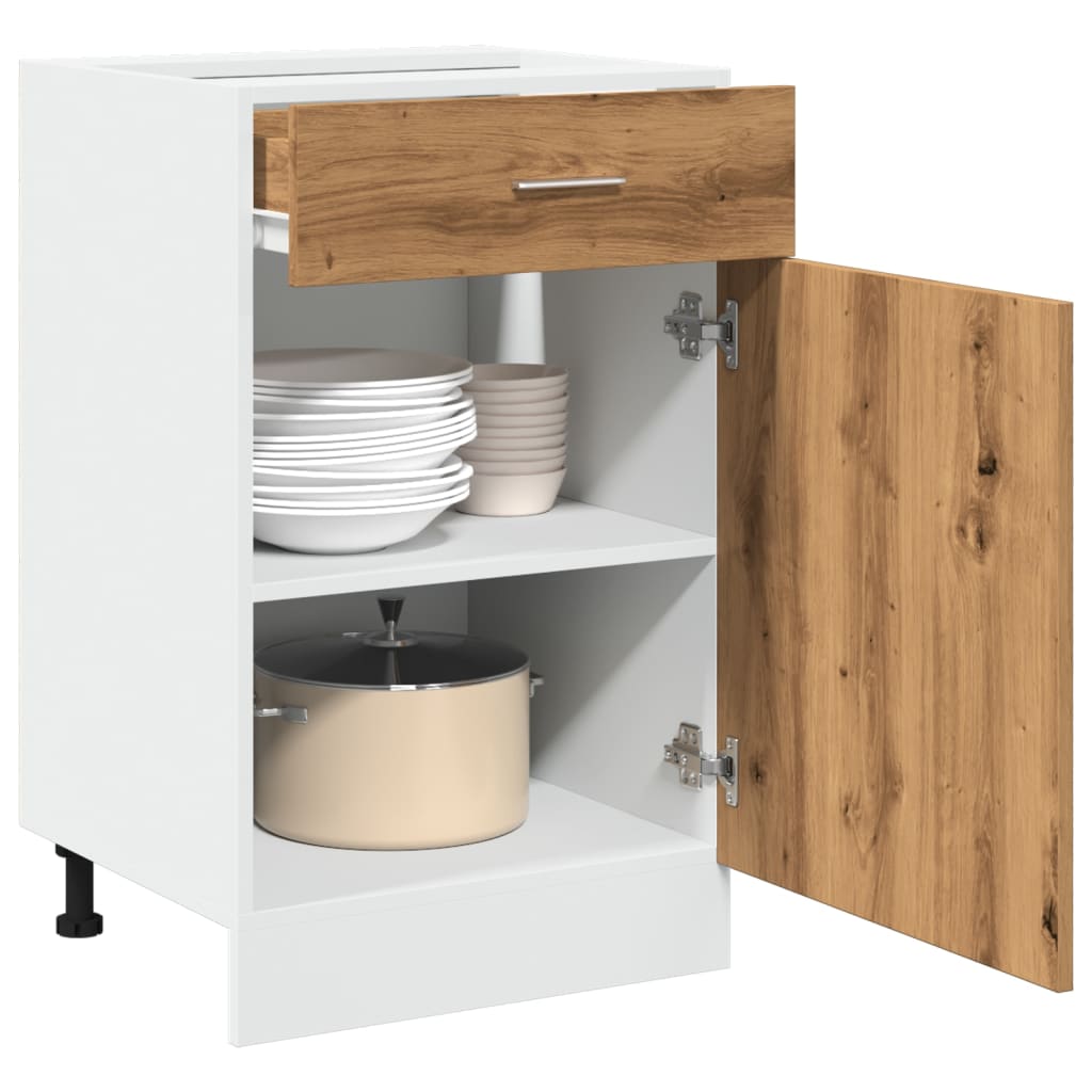 Schubunterschrank Lyon Artisan-Eiche 50x46x81,5 cm Holzwerkstoff