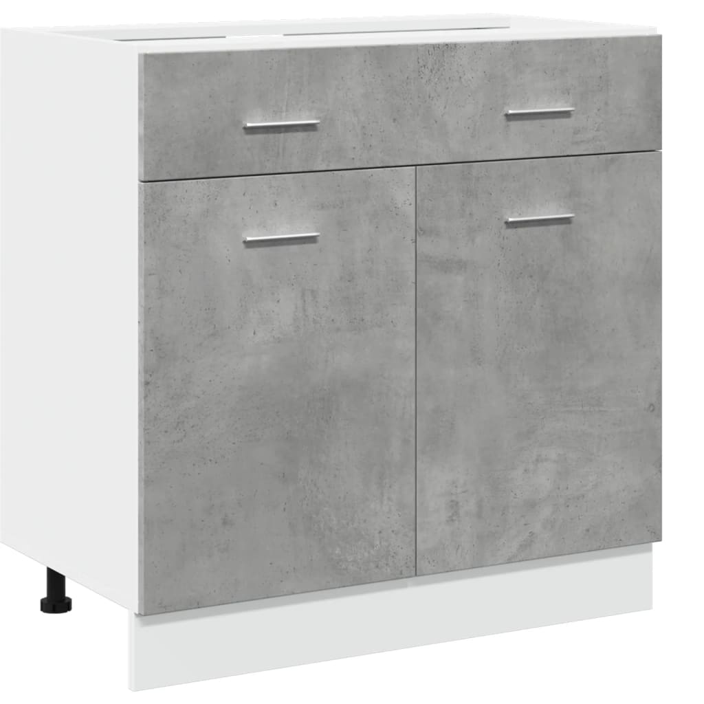 Schubunterschrank Lyon Betongrau 80x46x81,5 cm Holzwerkstoff
