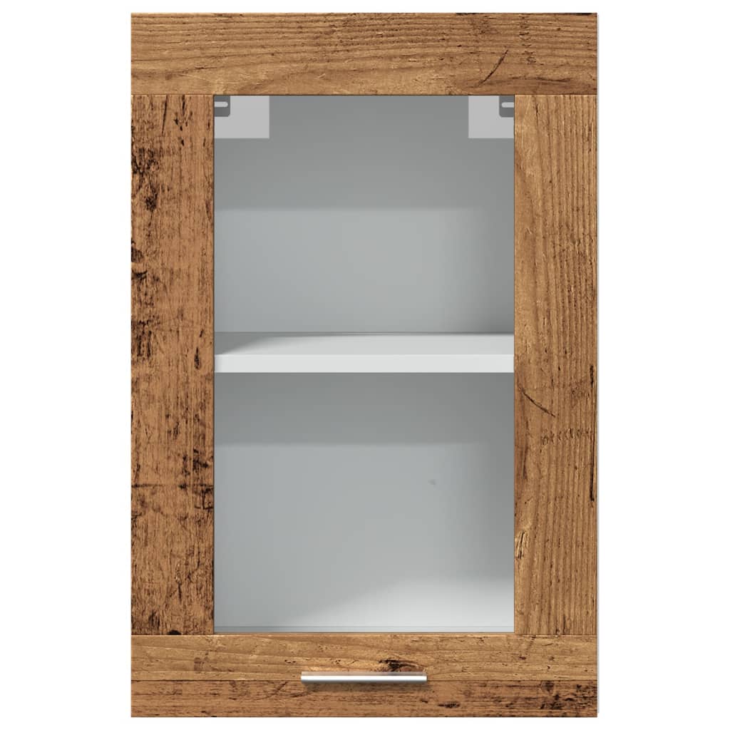 Hängeschrank Lyon Glas Altholz-Optik 40x31x60 cm Holzwerkstoff