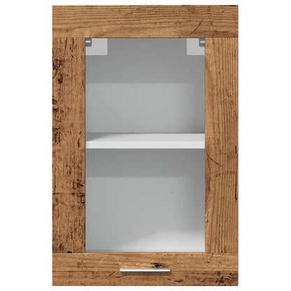 Hängeschrank Lyon Glas Altholz-Optik 40x31x60 cm Holzwerkstoff