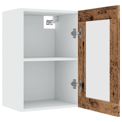 Hängeschrank Lyon Glas Altholz-Optik 40x31x60 cm Holzwerkstoff