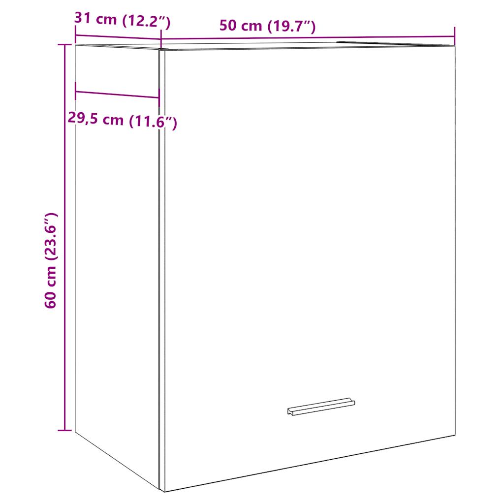 Overskab Beton Grå 50x31x60 cm Træ Materiale