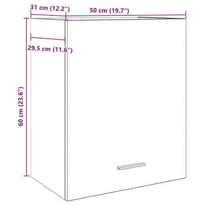 Overskab Beton Grå 50x31x60 cm Træ Materiale