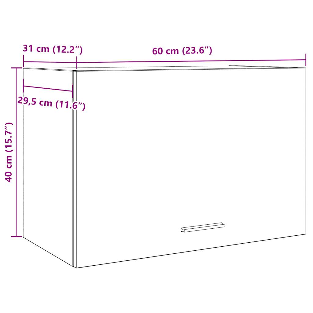 Hängeschrank Lyon Altholz-Optik 60x31x40 cm Holzwerkstoff