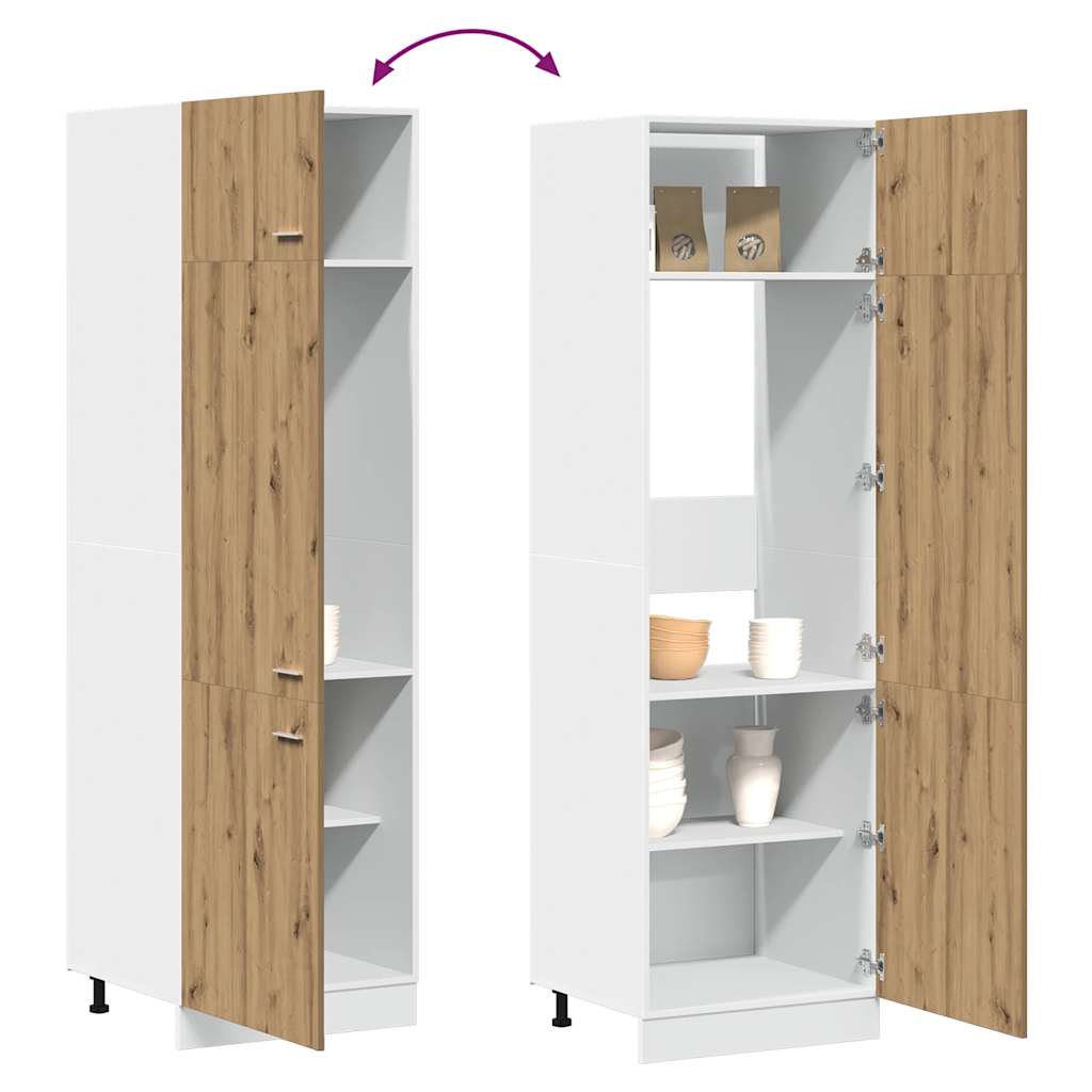 Køleskab ombygningsskab Artisan eg 60x57x207 cm træmateriale