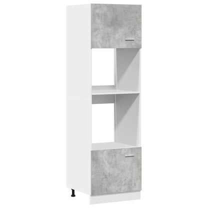 Mikrowellenumbauschrank Lyon Betongrau 60x57x207 cm Holzwerkstoff