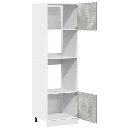 Mikrowellenumbauschrank Lyon Betongrau 60x57x207 cm Holzwerkstoff