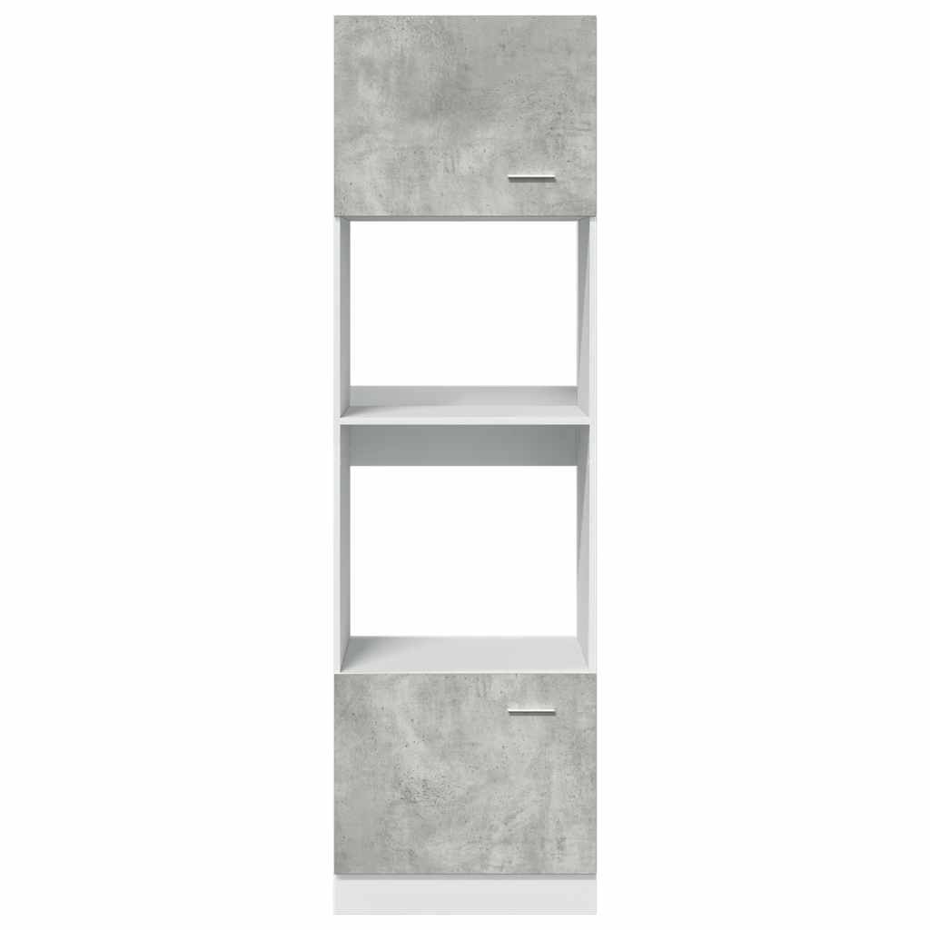 Mikrowellenumbauschrank Lyon Betongrau 60x57x207 cm Holzwerkstoff