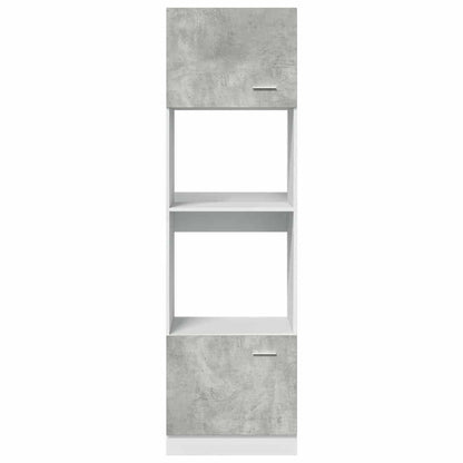 Mikrowellenumbauschrank Lyon Betongrau 60x57x207 cm Holzwerkstoff