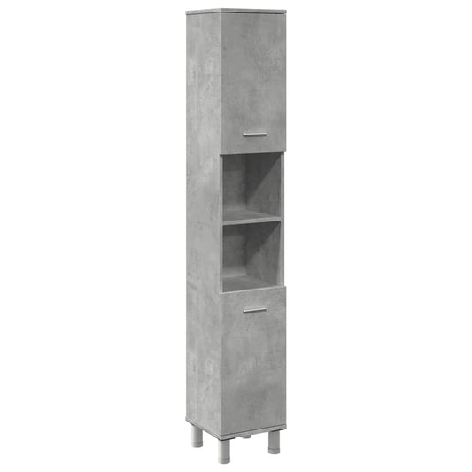 Badeværelsesskab Beton Grå 30x30x179 cm Træ Materiale