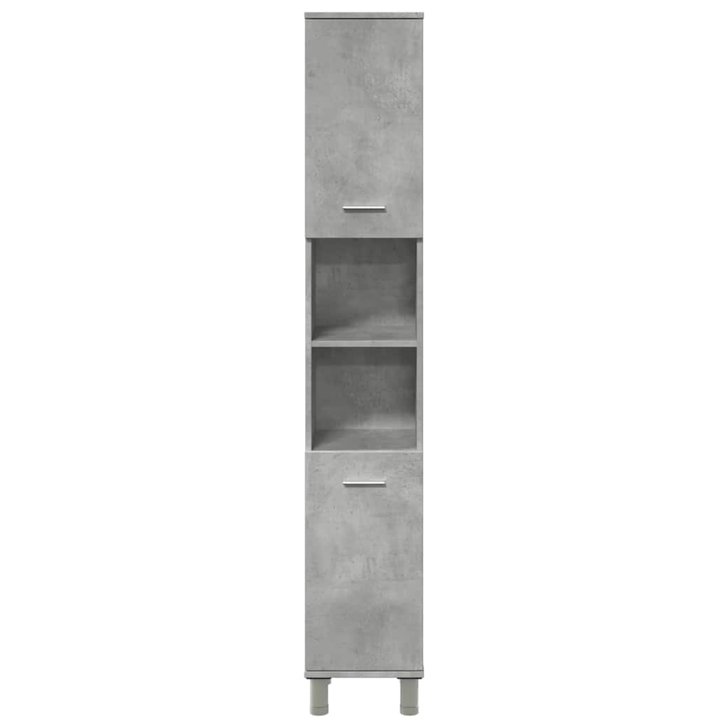 Badeværelsesskab Beton Grå 30x30x179 cm Træ Materiale